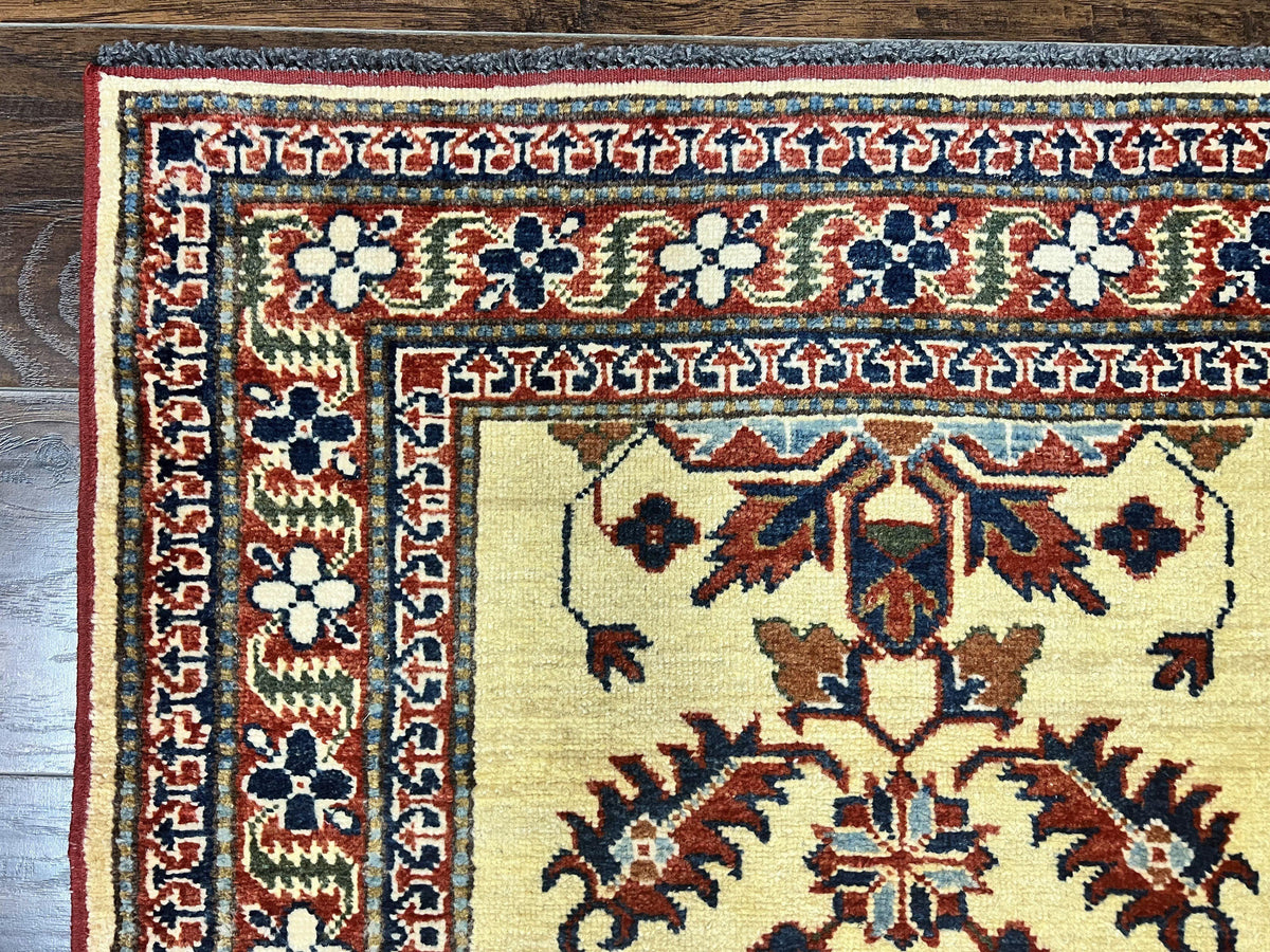 Afghan Heriz Runner Rug 2.9 x 12, Vintage Hand Knotted Persian Carpet for Hallway, 12ft Runner, Wool, Cream - Jewel Rugs, view 7