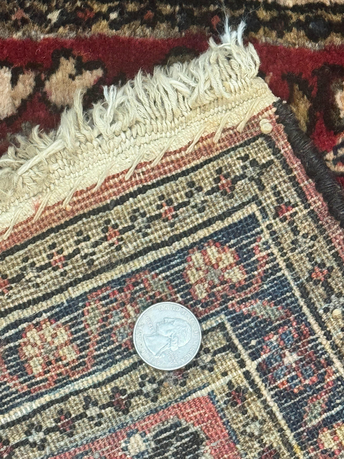 Small Persian Sarouk Rug 2x4, Floral, Red Hand Knotted Wool Traditional Oriental Carpet, Antique Persian Rug 2 x 4 - Jewel Rugs, view 10