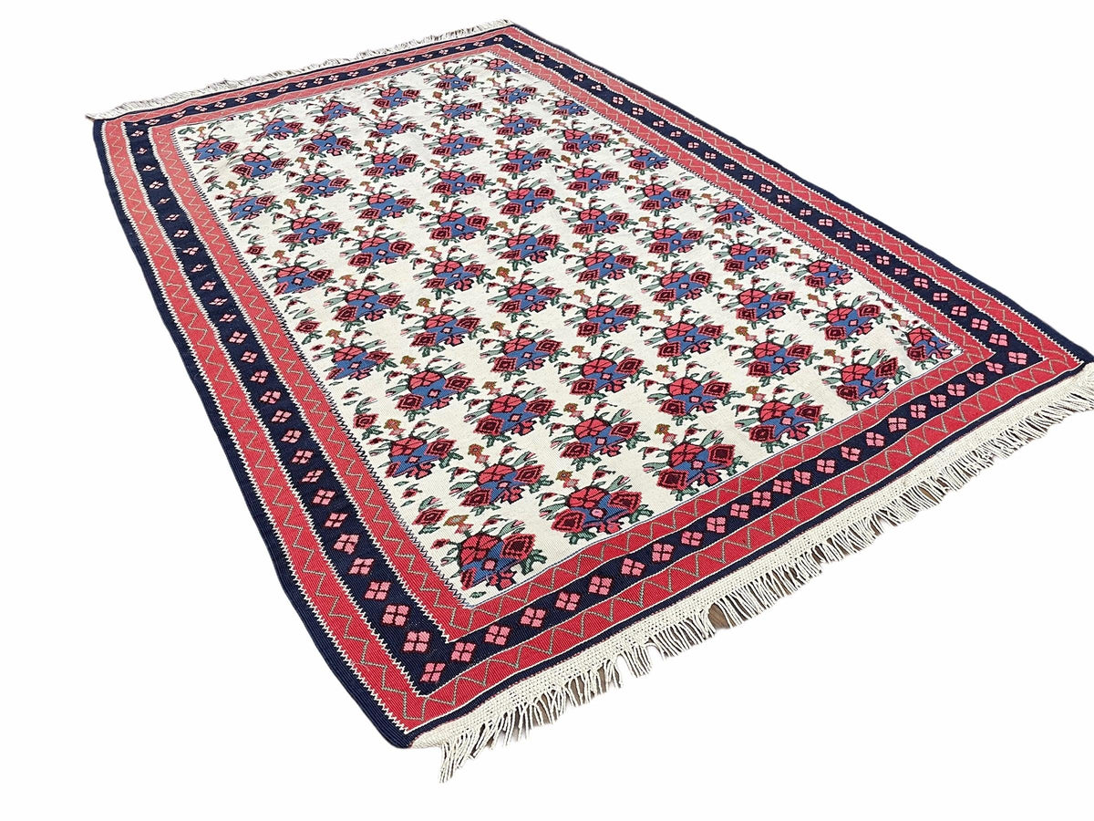 3x5 Vintage Kurdish Senneh Kilim Rug 3 x 5 Heirloom Rug Flatweave Antique Rug Playroom Rug Collectible Rug Beige Kilim - Jewel Rugs, view 3
