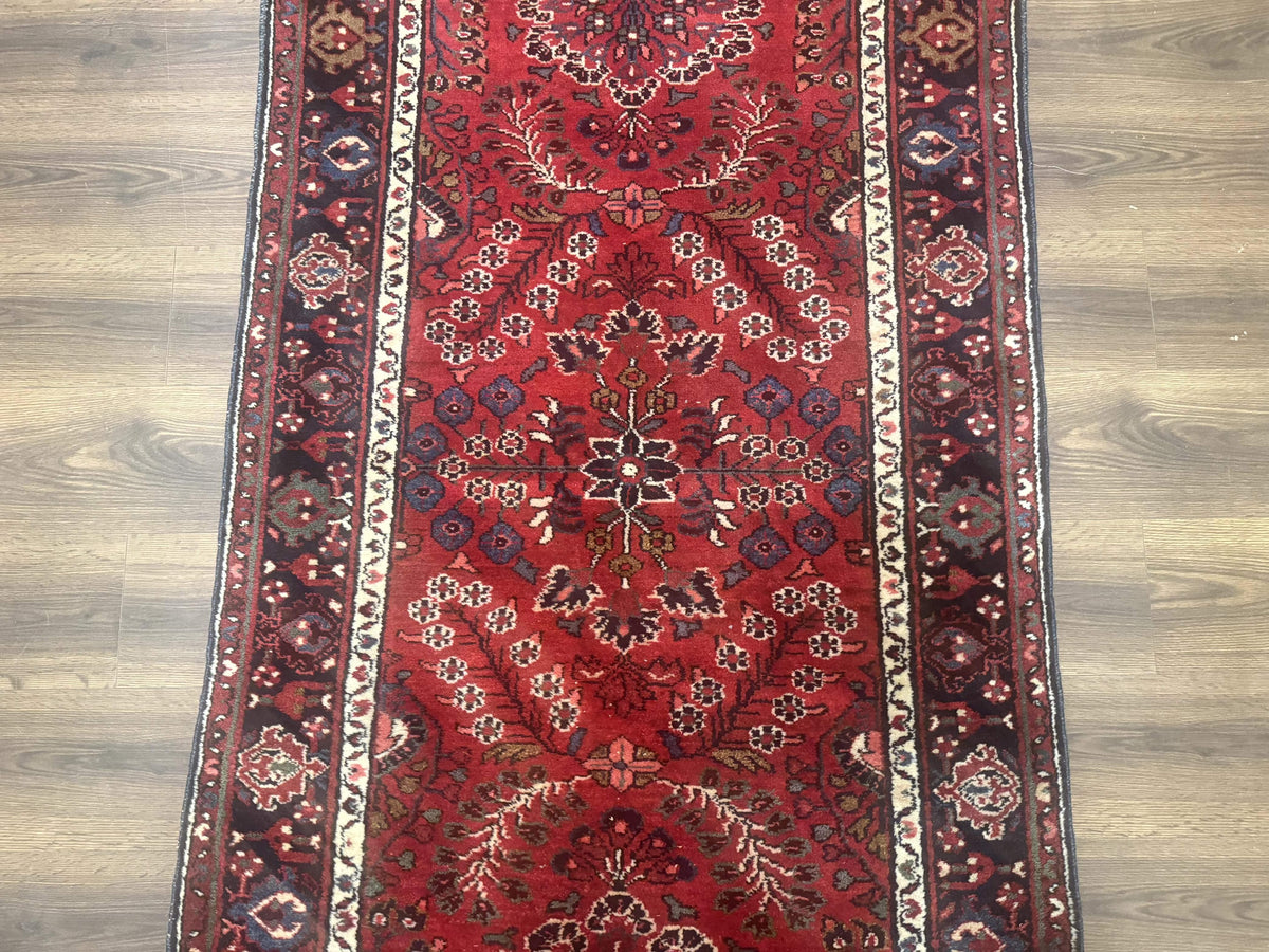 Red Persian Rug 2.6 x 6.8, Floral, Antique Per'sian Carpet, Persian Malayer Rug, Hamadan Rug - Jewel Rugs, view 4