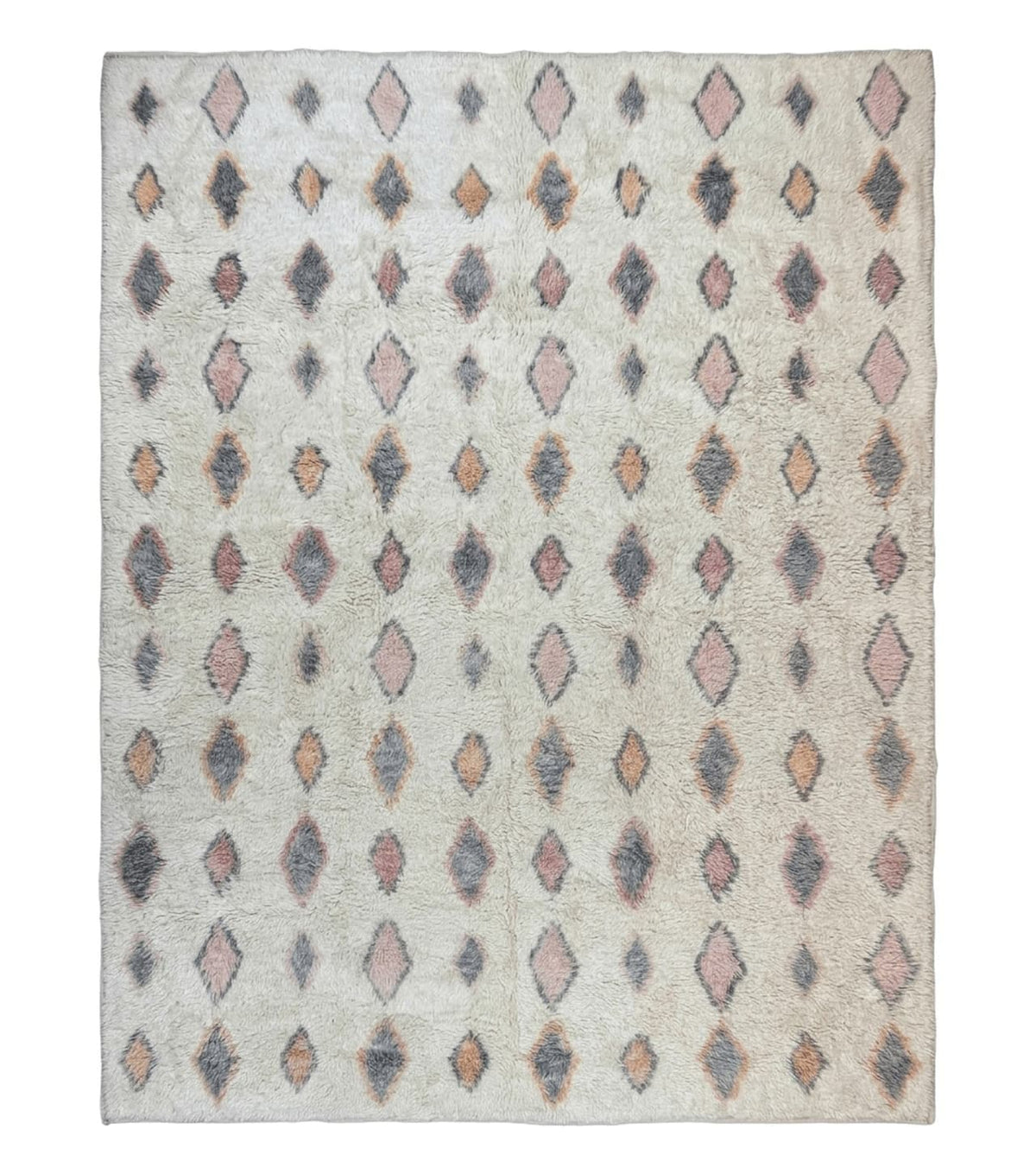 Large Modern Contemporary Indian Shag Rug 11x14, Ivory, Handmade Wool Carpet - Jewel Rugs