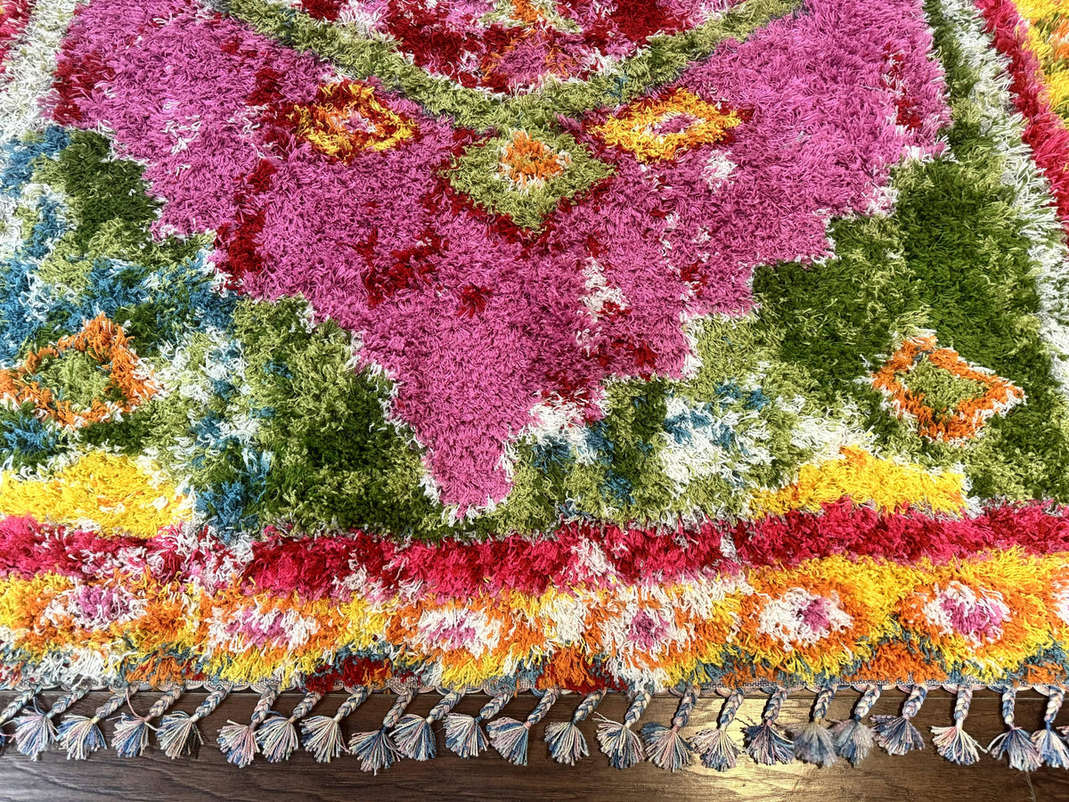 Colorful Shag Rug 8x10, Fuchsia and Multicolor - Jewel Rugs, view 6