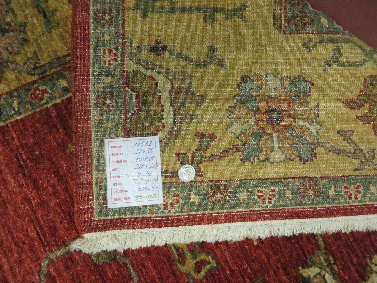 6.5' X 7' Vintage Handmade Egypt Agra Wool Rug Carpet Square Beauty - Jewel Rugs, view 11