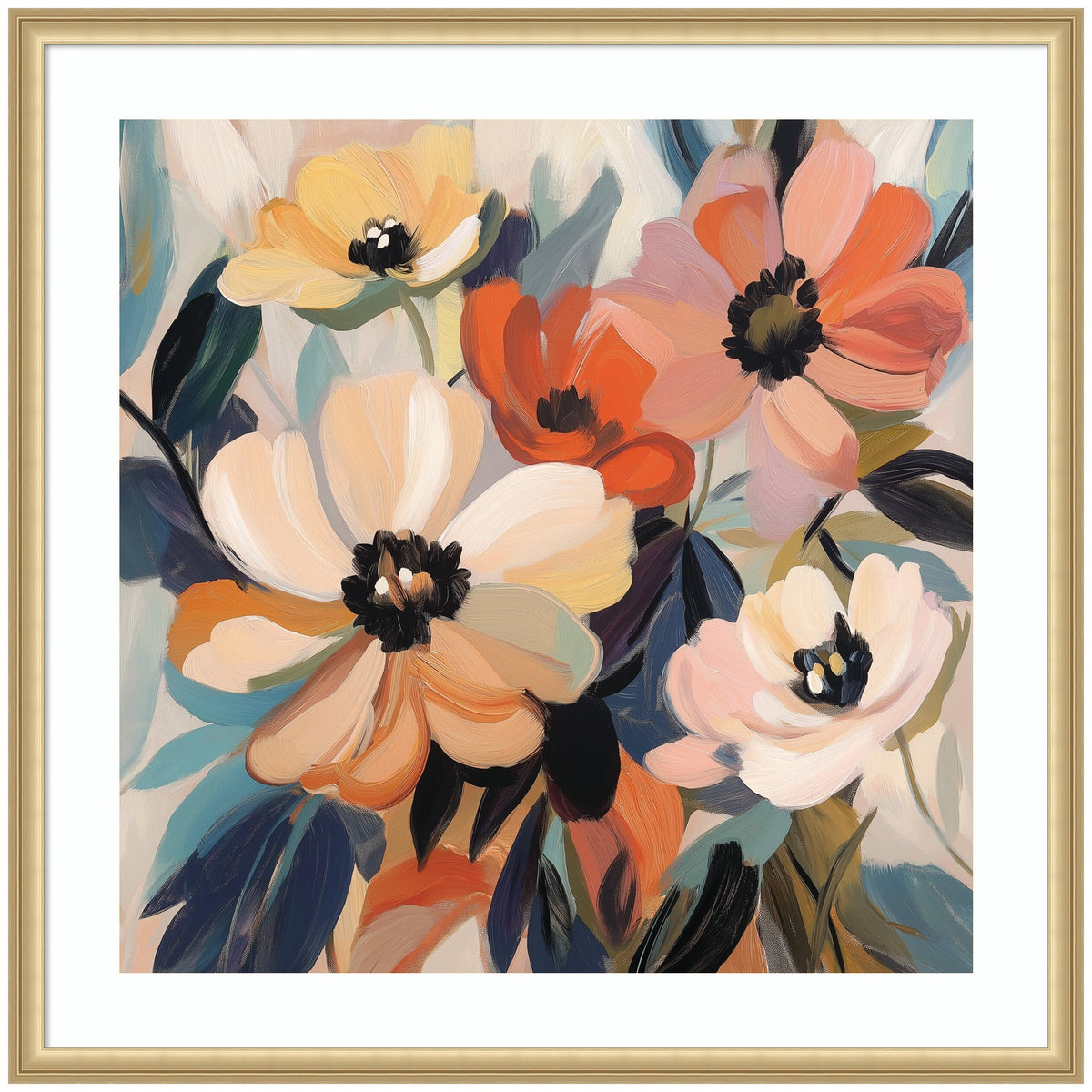 Framed Art Garden Bloom Abstract Bouquet III by The Creative Bunch Studio