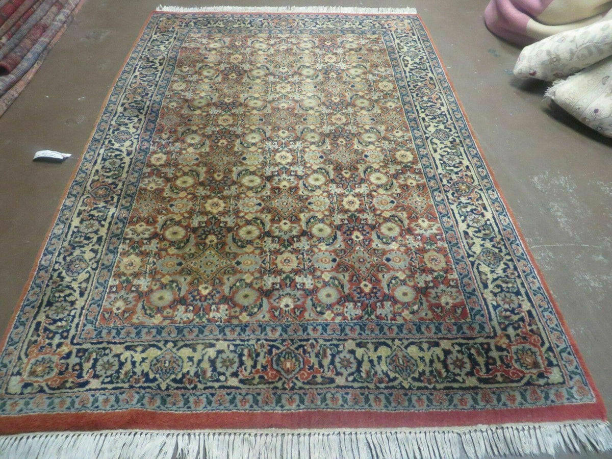 4' X 6' vintage Handmade India Amritsar Floral Oriental Wool Rug Organic Nice - Jewel Rugs