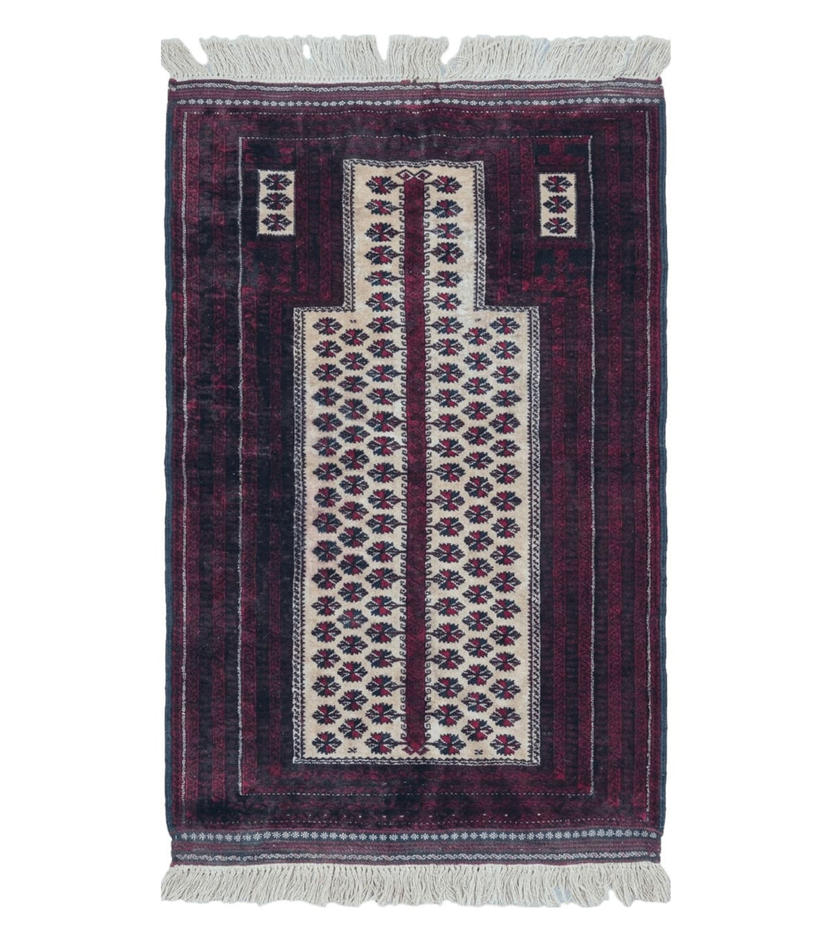 3' X 5' Handmade Fine Knotted Balouch Turkoman Prayer Silk Wool Rug - Jewel Rugs