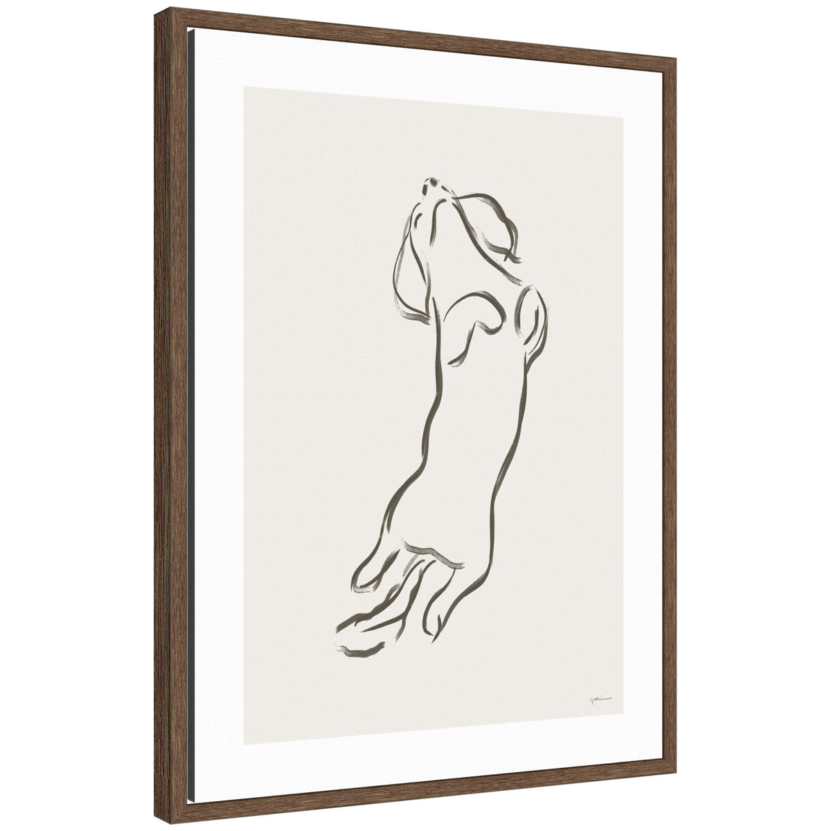 Dachshund Dog by Gabrielly Guedes Framed Canvas Wall Art Print