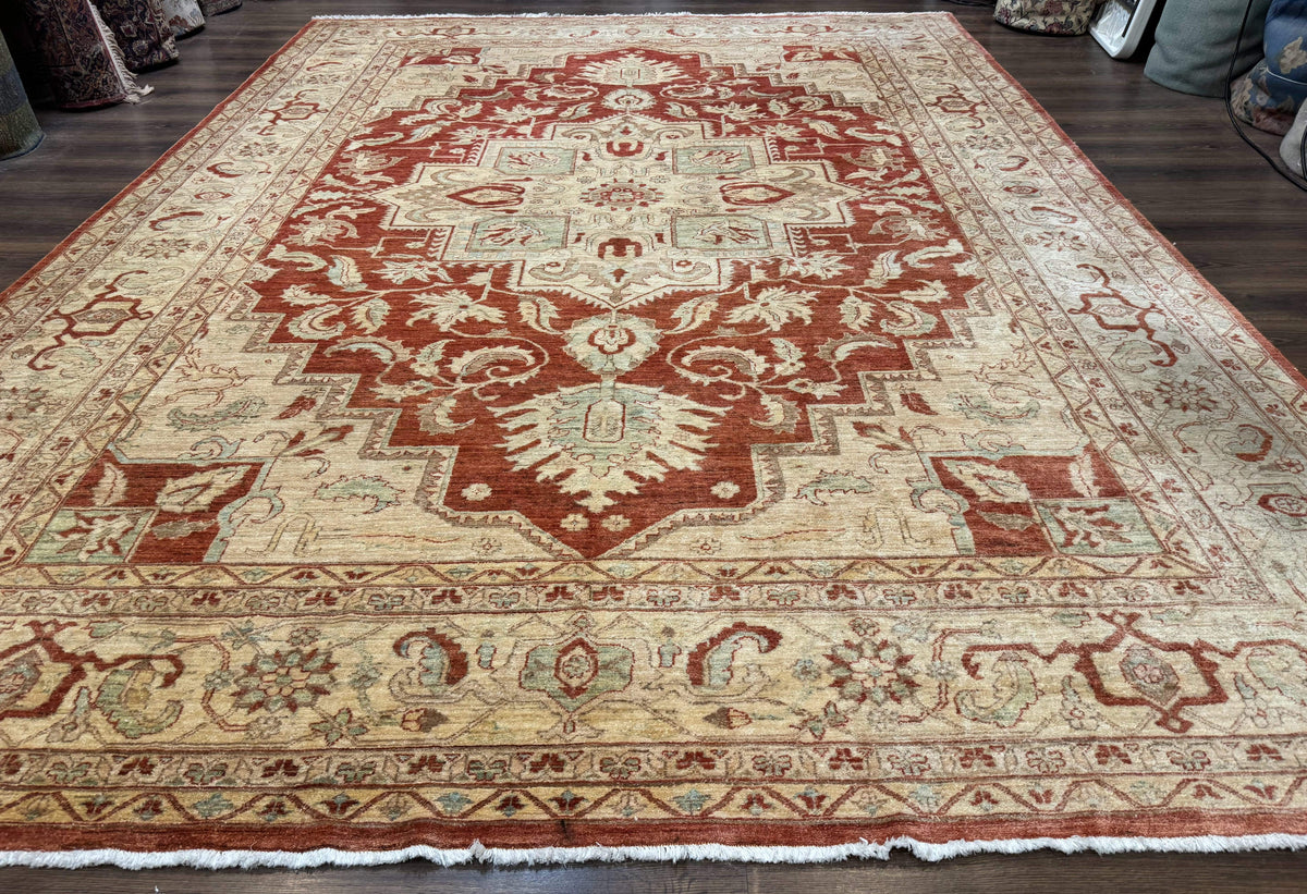Turkish Heriz Serapi Rug 9x13, Geometric Medallion - Jewel Rugs, view 2