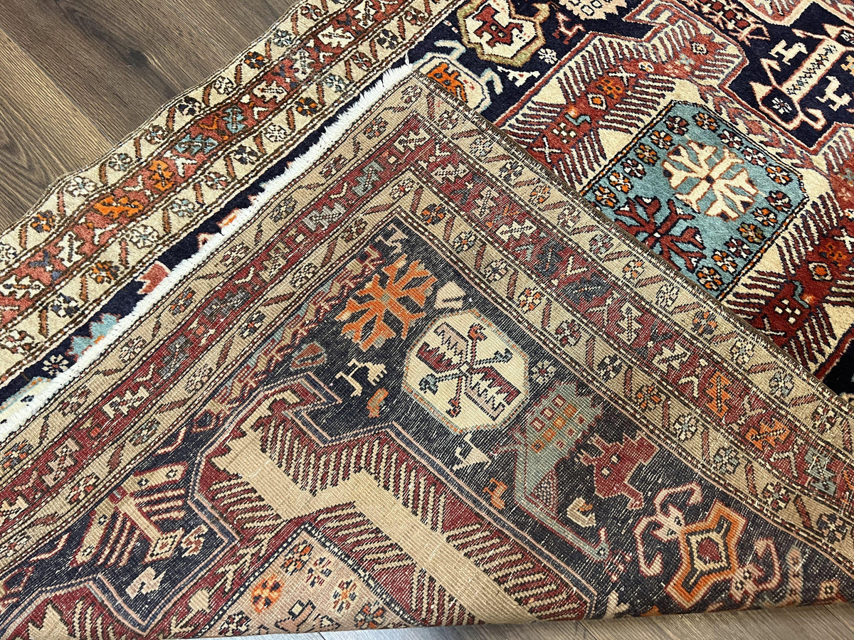 Persian Ardabil Wide Runner Rug 4x10 - Geometric Medallions & Animal Pictorials - Jewel Rugs, view 11