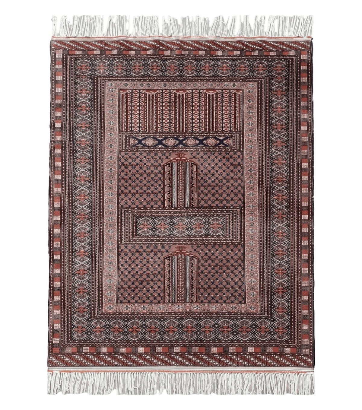 Vintage Turkoman Bokhara Rug 4x6, Four Seasons Pakistan Bukhara Turkmen Engsi Yamud Carpet, Fine Tribal Rug, Wool, Hand-Knotted, Brown, Nice - Jewel Rugs