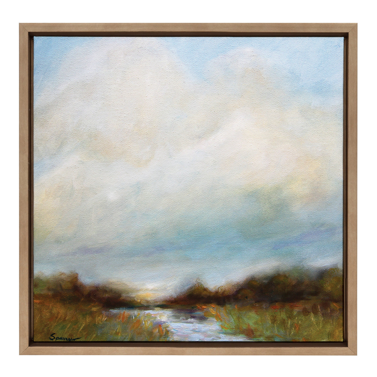 Sylvie Tranquility Framed Canvas by Mary Sparrow