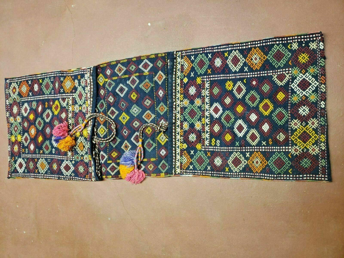 2' X 4' Handmade Turkish Tribal Kilim Wool Rug Double Saddle Bag Khorjin Nice - Jewel Rugs, view 2