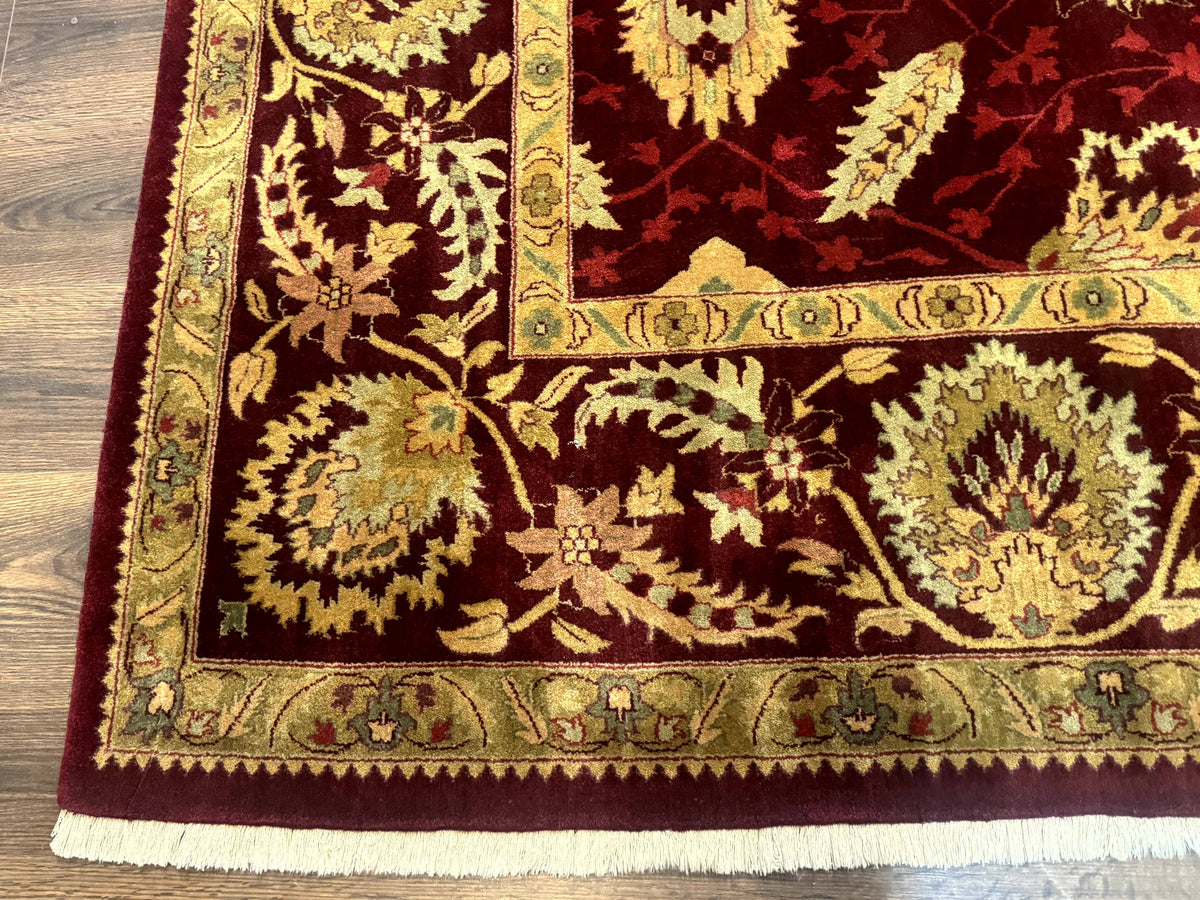 Indo Mahal Rug 9x12, Allover Pattern, Dark Red, Traditional Wool Area Rug - Jewel Rugs, view 9