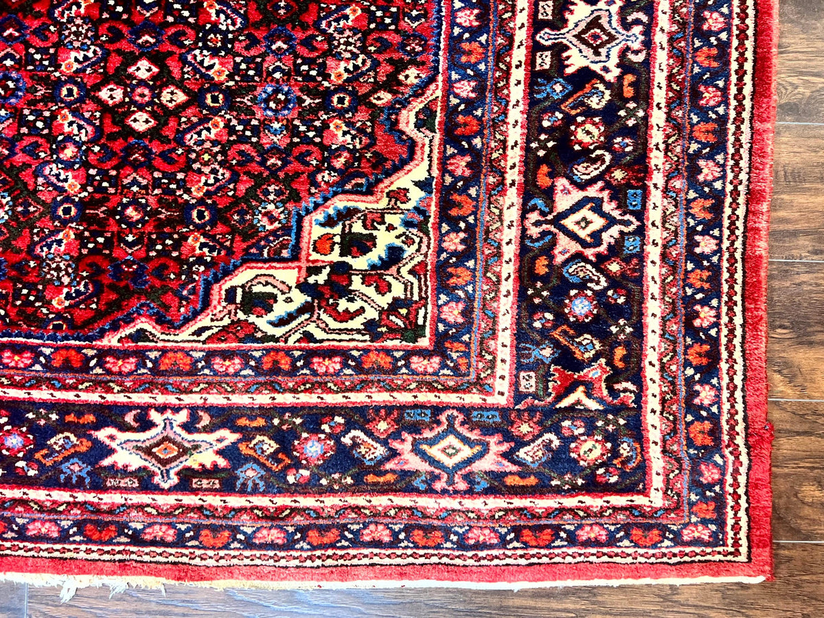Large Persian Tribal Rug 11x17, Palace Sized Wool Handmade Vintage Carpet, Oversized Hand Knotted Rug, Red, Hamadan Dargazin Rug - Jewel Rugs, view 9