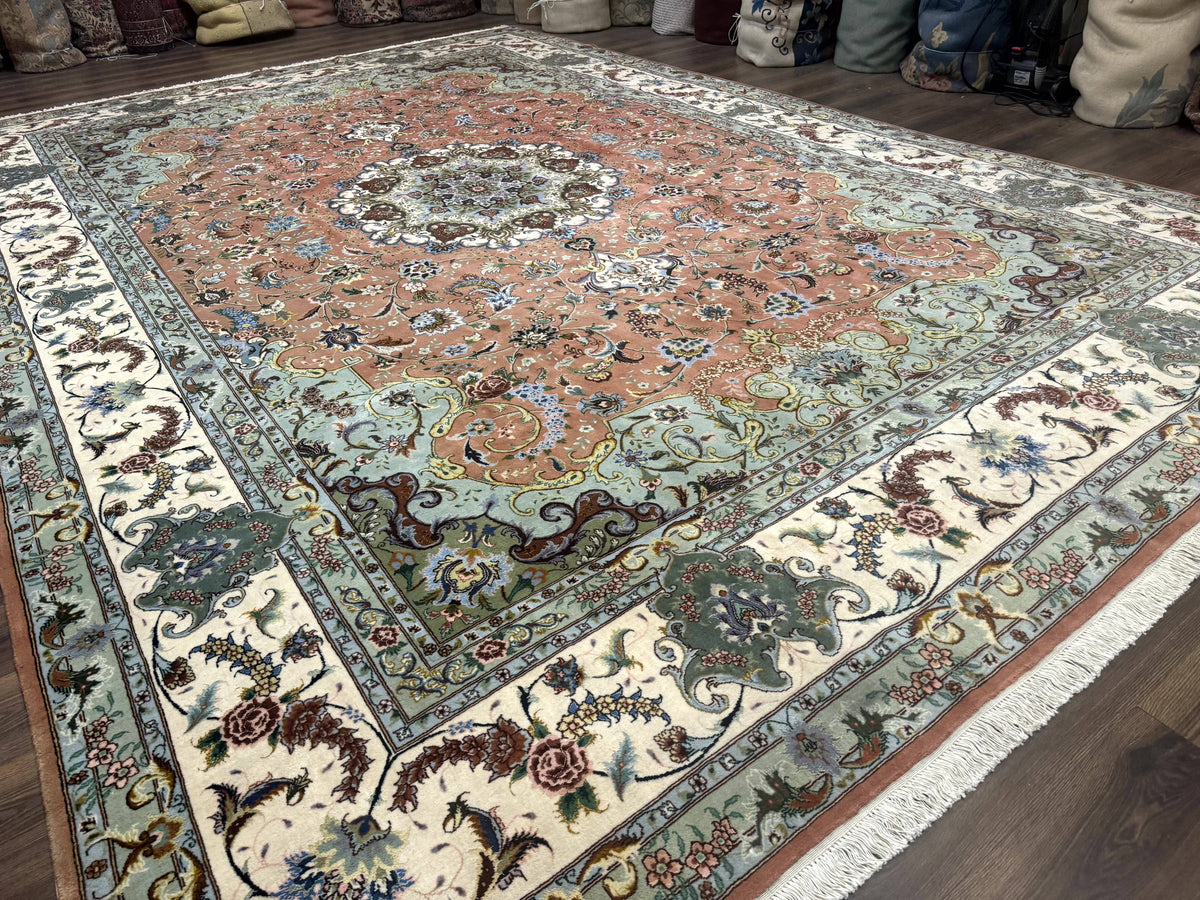 Palace Size Persian Tabriz Rug 12x17, Medallion Carpet, Fine 250 KPSI, Stunning - Jewel Rugs, view 12