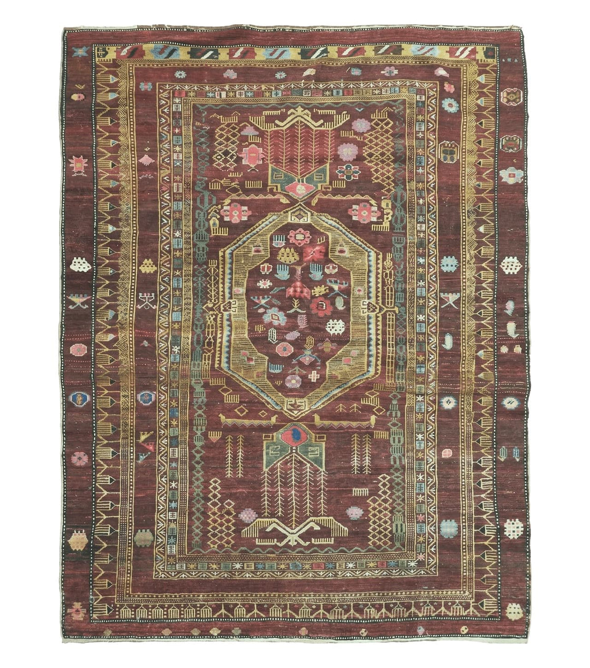4' X 6' Antique Handmade Caucasian Shirvan Russian Armenian Wool Rug Colorful - Jewel Rugs