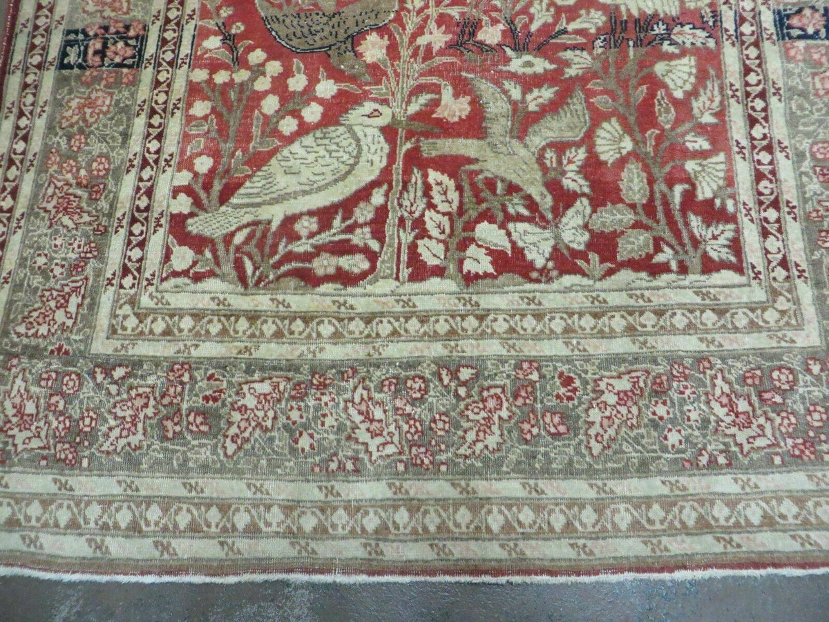 4' X 6' Antique Handmade Turkish Tree Of Life Oriental Wool Rug Birds Red - Jewel Rugs, view 4