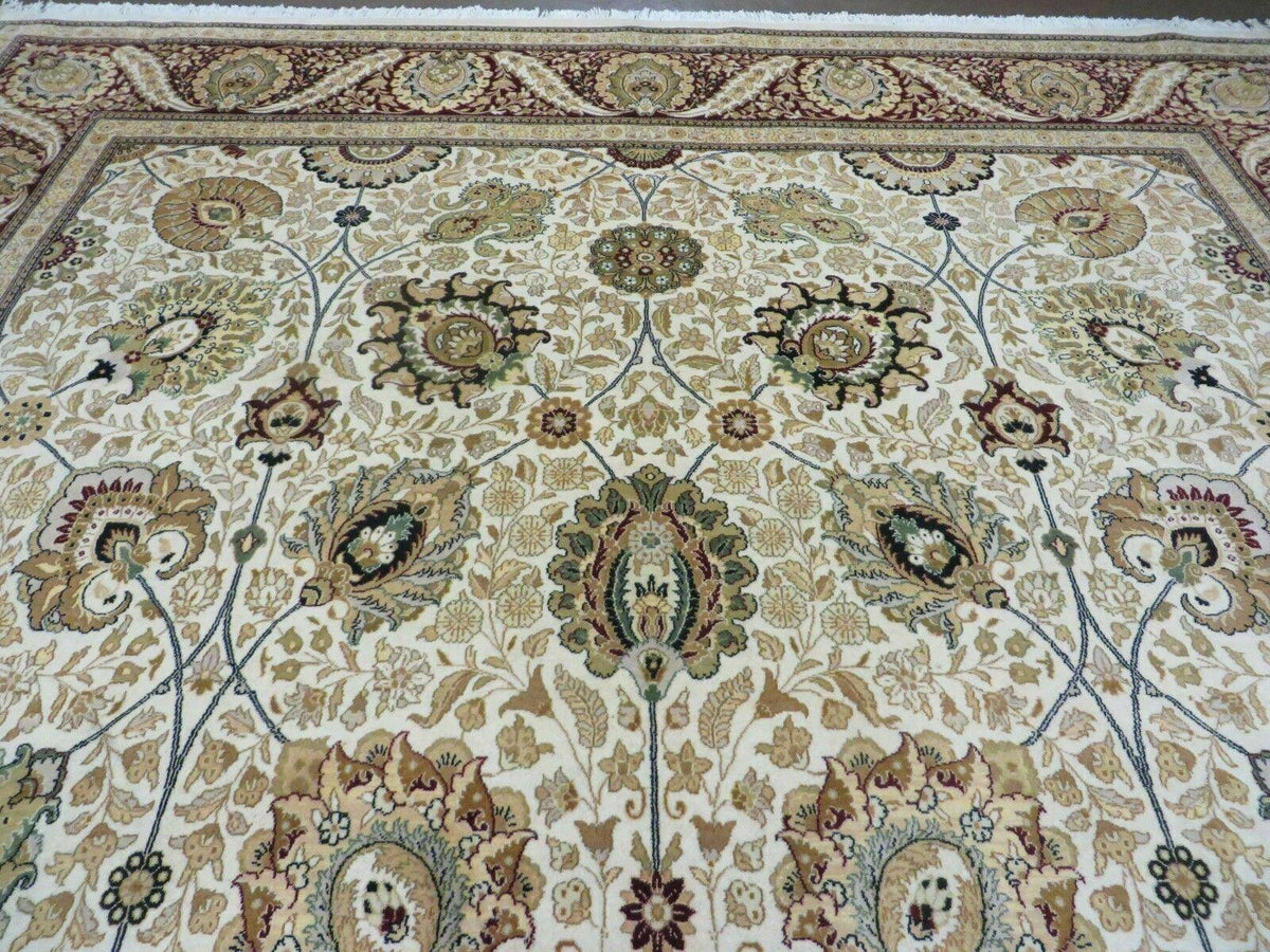 9' X 12' Vintage Handmade Wool Rug Pakistani Floral Design Nice Vegetable Dye - Jewel Rugs, view 11