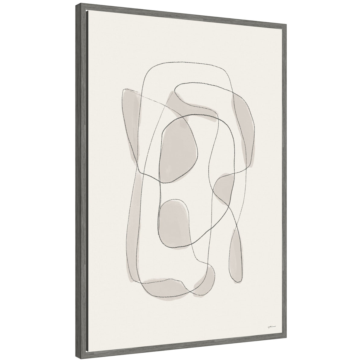 Minimalist Lines by Gabrielly Guedes Framed Canvas Wall Art Print