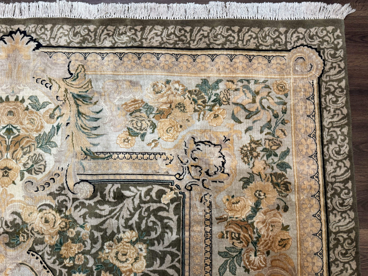 Aubusson Rug 8x10, Very Fine 225 KPSI, Floral, French European Design, Pakistani Carpet - Jewel Rugs, view 8
