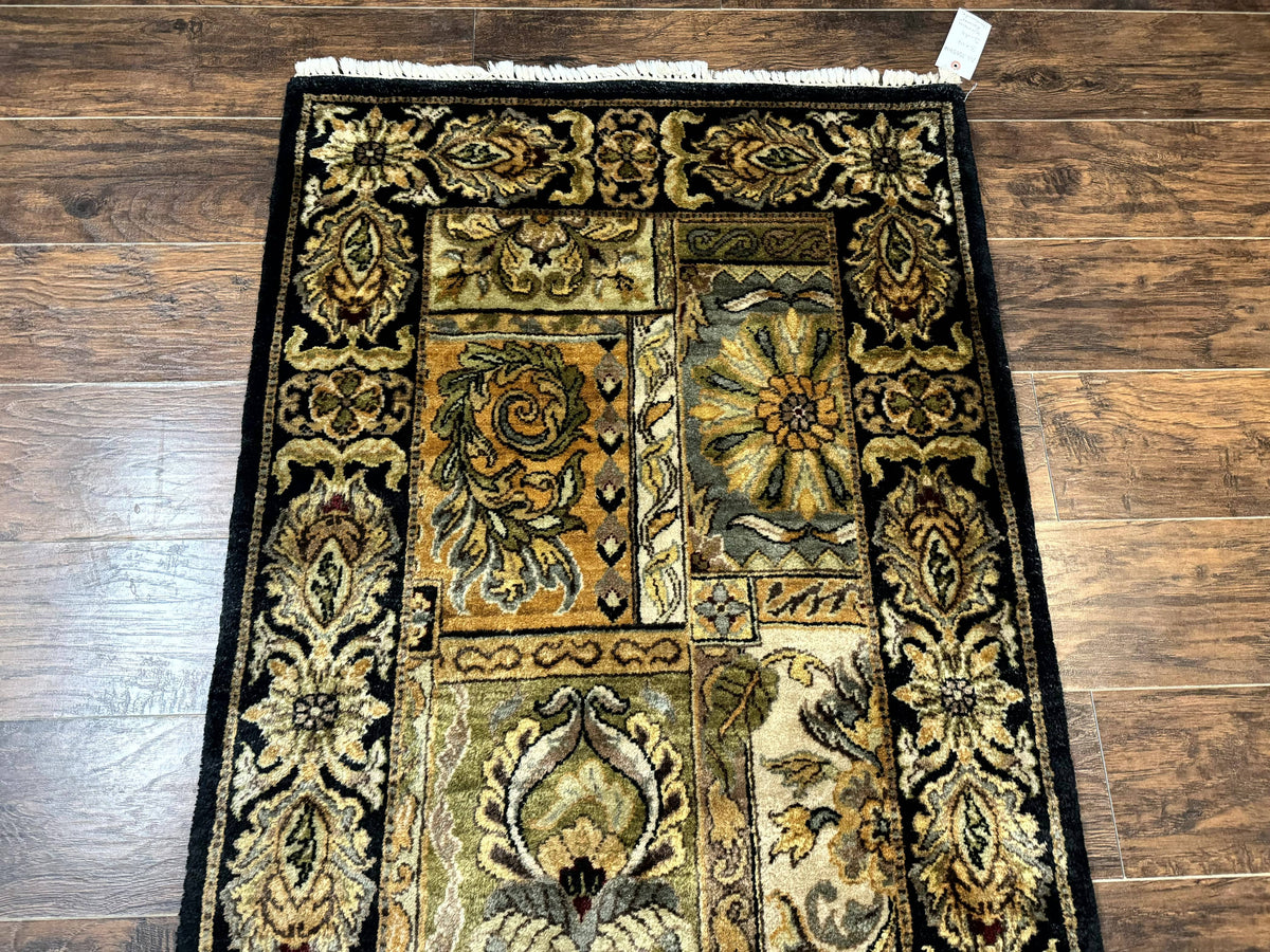 Indian Runner Rug 3x14, Panel Design, Oriental Carpet for Hallway - Jewel Rugs, view 7
