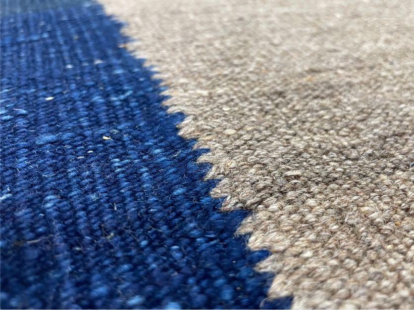 Geometric Turkish Kilim Rug 5' 7" x 7' 9", Flatweave Carpet, Minimal Design, Anatolian Carpet, Gray, Geometric, Dark Blue, Hand-Knotted, New - Jewel Rugs, view 7