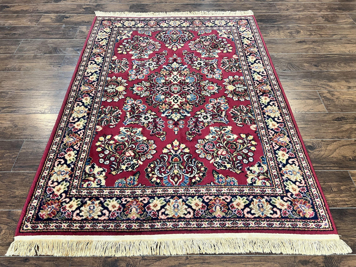 Karastan Rug 4.6 x 6 Lanamar Sarouk #5528, Red Wool Karastan Oriental Carpet, Discontinued, Antique, Wool Pile - Jewel Rugs, view 2