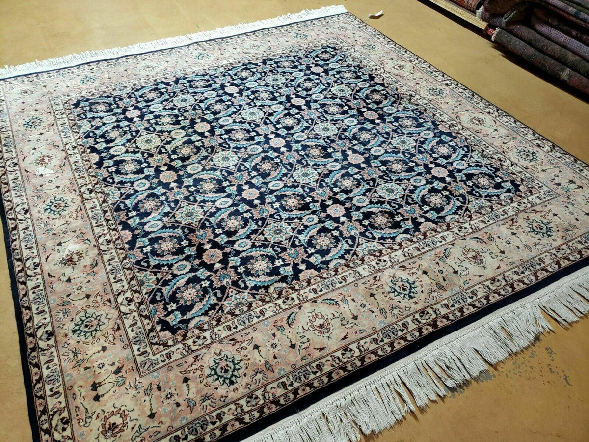 Square Indo Persian Rug 6x6, Hand Knotted, Wool, Allover Pattern - Jewel Rugs, view 2
