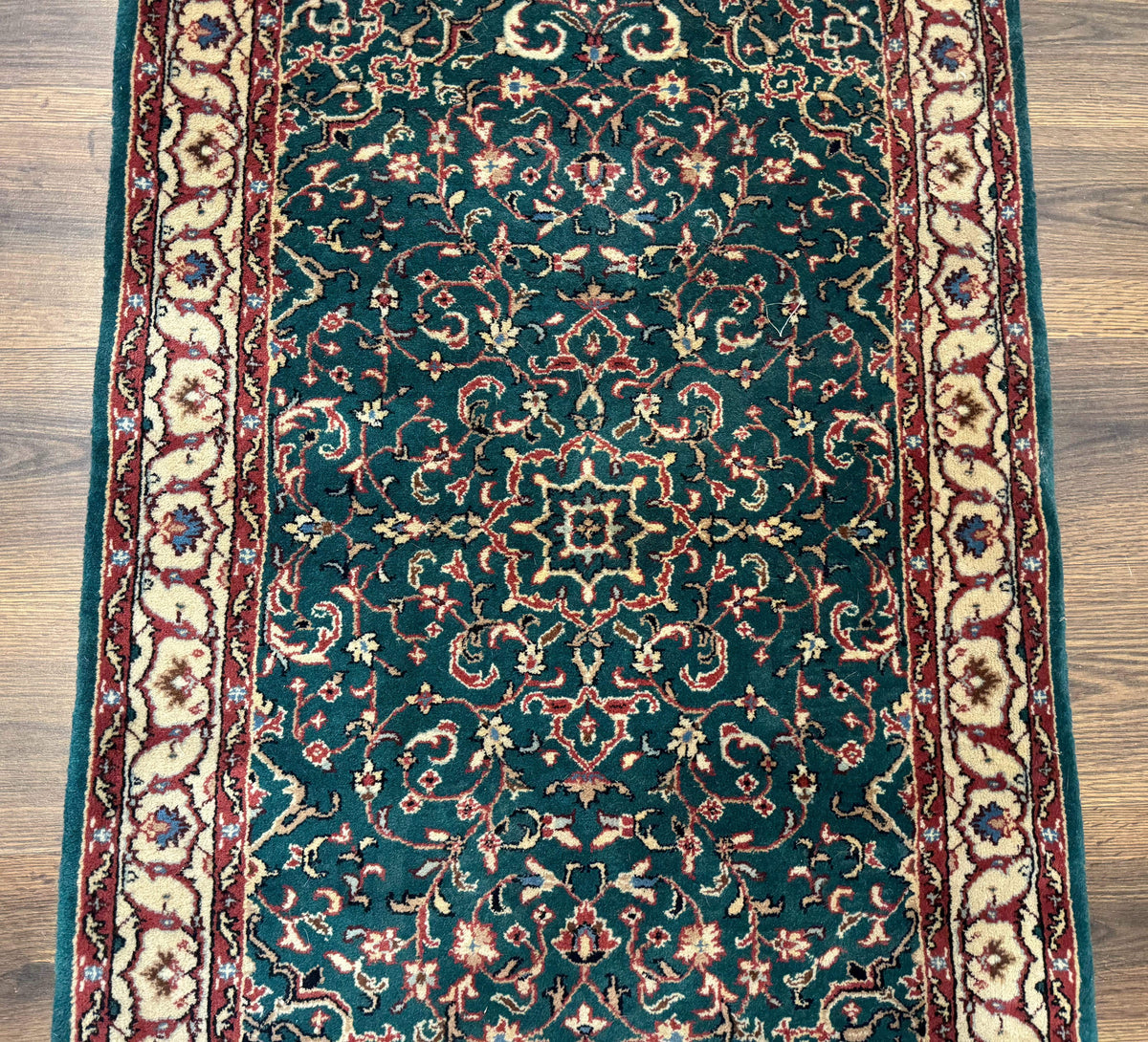 Dark Green Indo Persian Rug 2.5 x 4, Hand Knotted Wool Small Oriental Carpet - Jewel Rugs, view 5