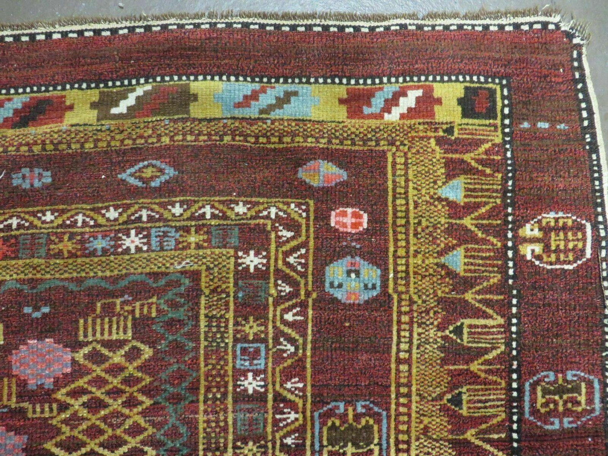 4' X 6' Antique Handmade Caucasian Shirvan Russian Armenian Wool Rug Colorful - Jewel Rugs, view 8