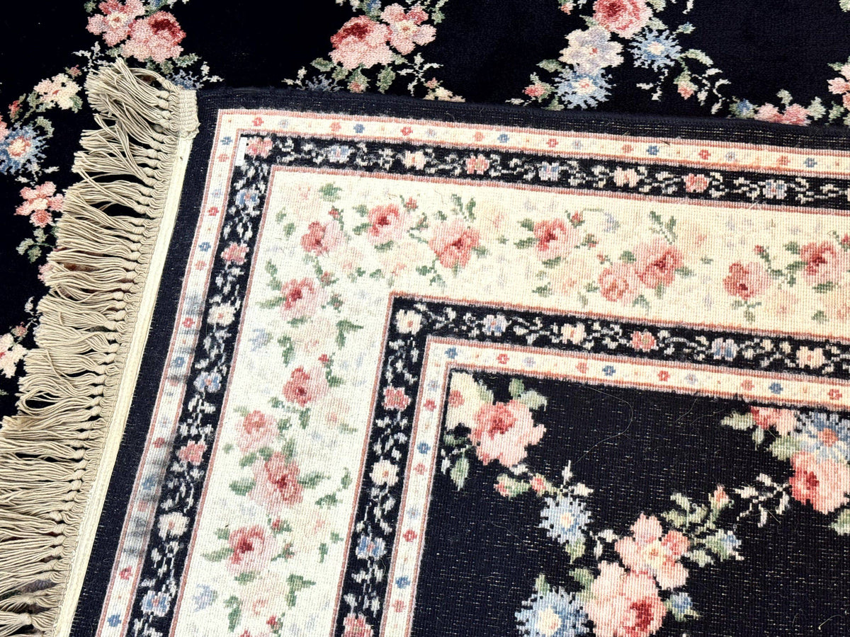 Karastan Rug 8.8 x 12, Garden of Eden #509/1270, Ebony Trellis, Vintage Discontinued Wool Pile Karastan Carpet - Jewel Rugs, view 11