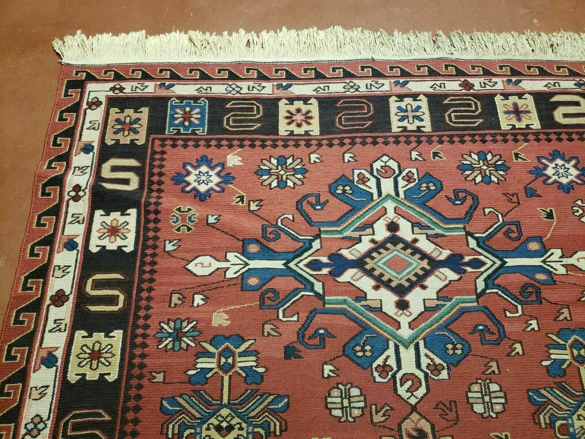 4' X 6' Vintage Russian Kilim Handmade Caucasian Soumak Flat Weave Wool Rug - Jewel Rugs, view 7