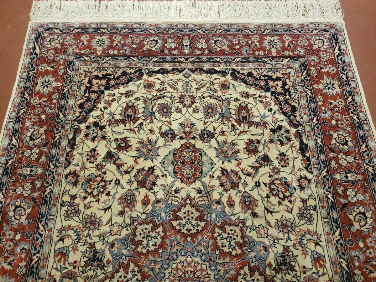 4' X 6' Handmade Ultra Fine Chinese Floral Oriental Wool Rug Hand Knotted Beige - Jewel Rugs, view 4
