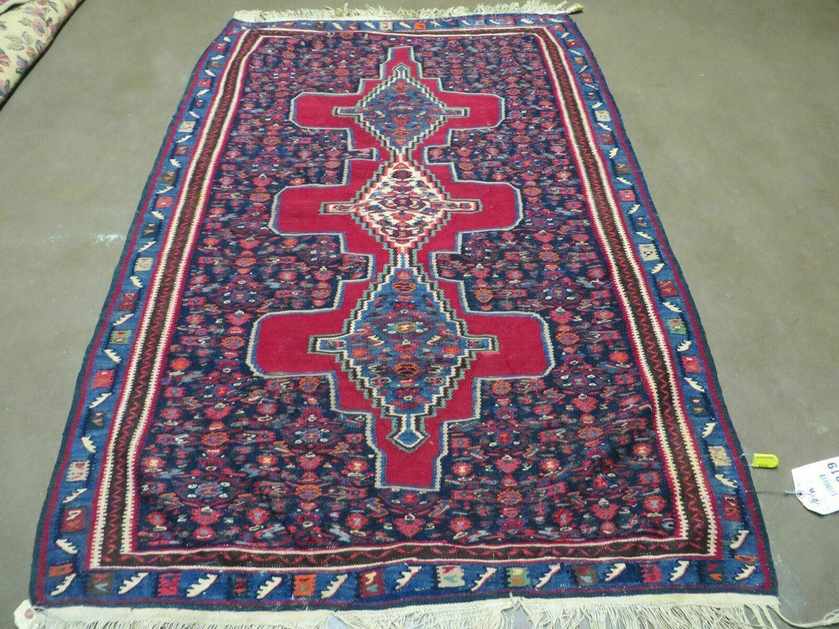 4' X 5' Antique Handmade Turkish Wool Kilim Flat weave Rug Blanket Tribal - Jewel Rugs, view 12