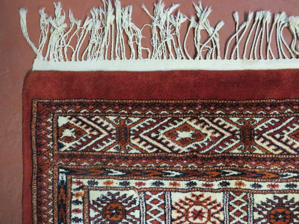 7' X 9' Vintage Handmade Bokhara Turkoman Pakistan Wool Rug Carpet Nice - Jewel Rugs, view 6