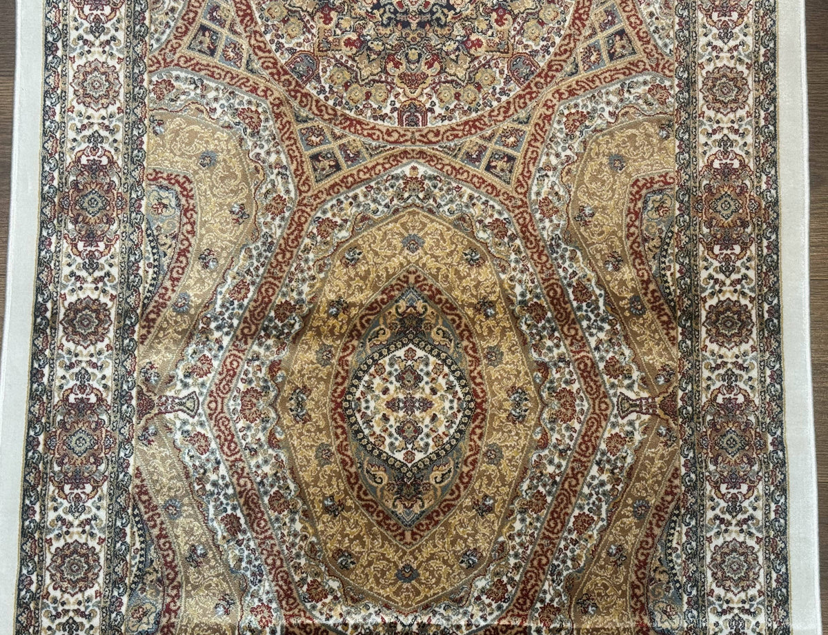 Turkish Silk Runner Rug 2.6 x 13, Dome Design, Hereke Runner, Bamboo Silk, New - Jewel Rugs, view 6