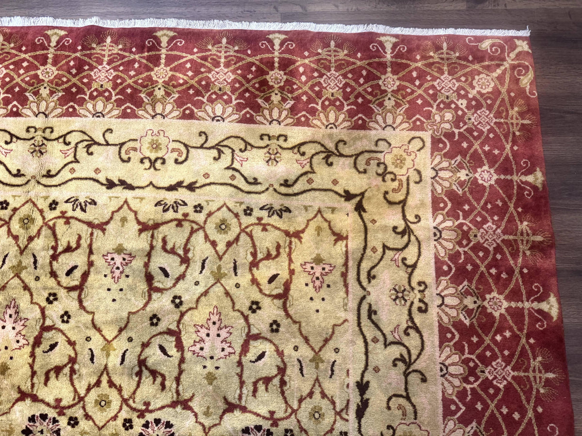 Pak Persian Rug 8x10, Allover Pattern, Gold-Tan, Fine 200 KPSI - Jewel Rugs, view 8