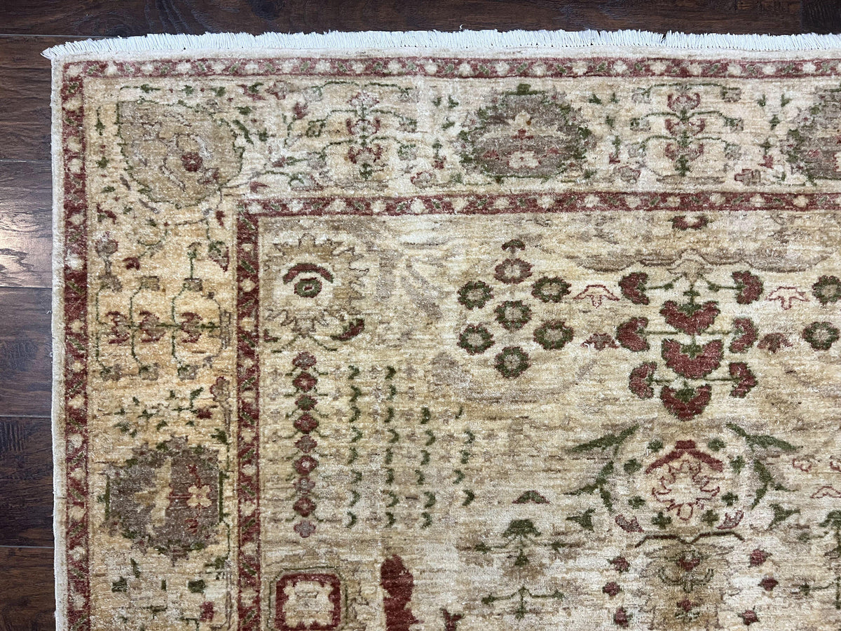 Pakistani Oushak Rug 6 x 9.6, Handmade Wool Peshawar Carpet, Farmhouse Rug - Jewel Rugs, view 7