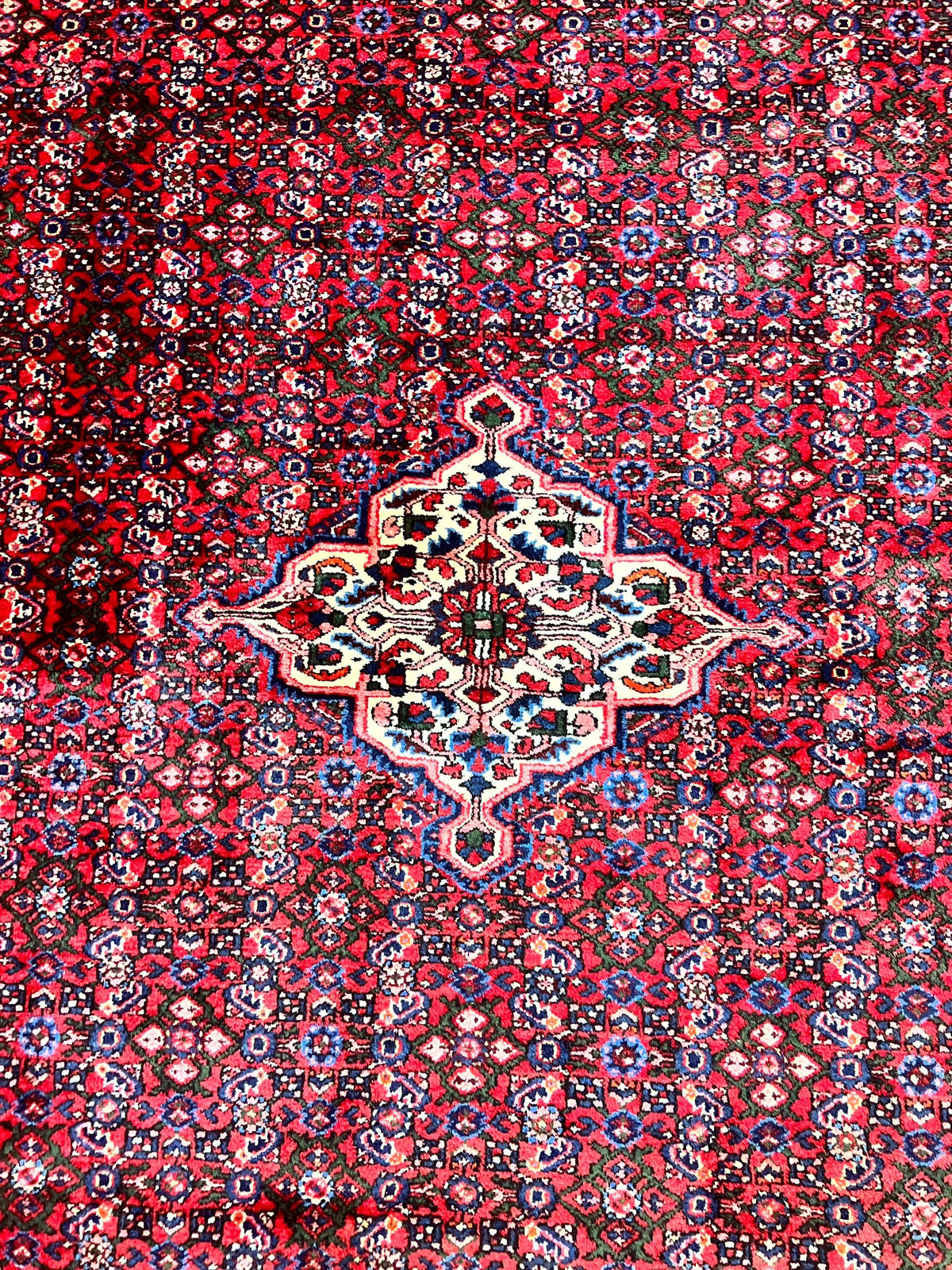 Large Persian Tribal Rug 11x17, Palace Sized Wool Handmade Vintage Carpet, Oversized Hand Knotted Rug, Red, Hamadan Dargazin Rug - Jewel Rugs, view 4