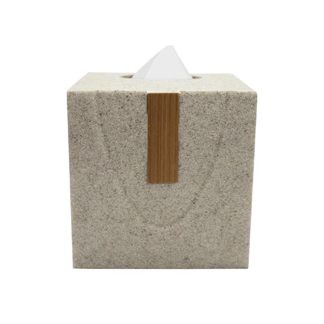 Adrian Resin and Wood Square Tissue Box - Source by Studio Skara