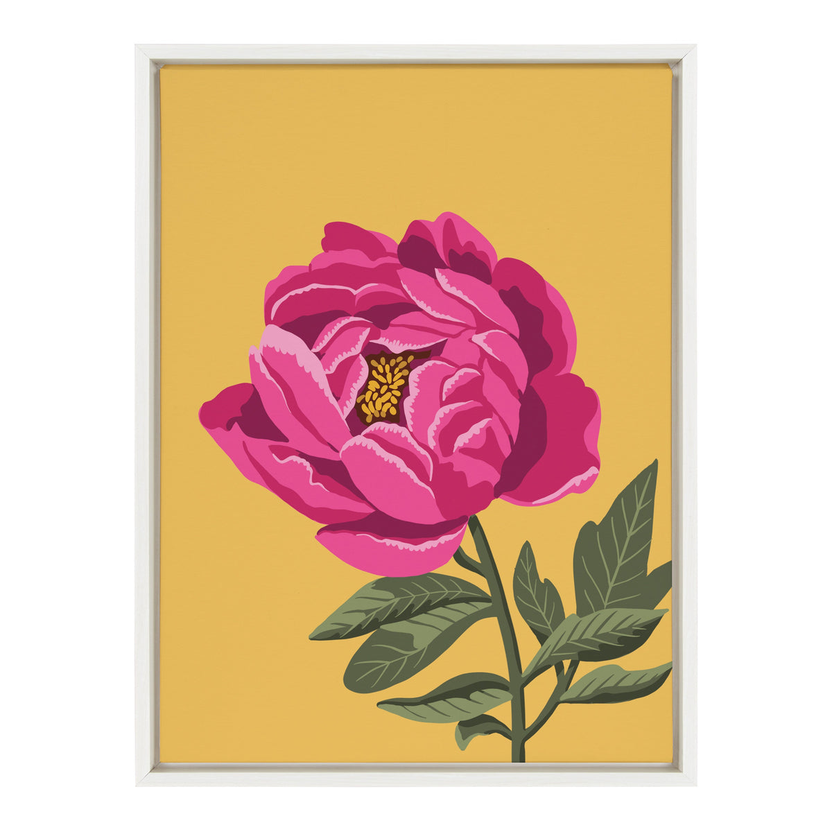 Sylvie Bright Peony Framed Canvas by Maria Filar