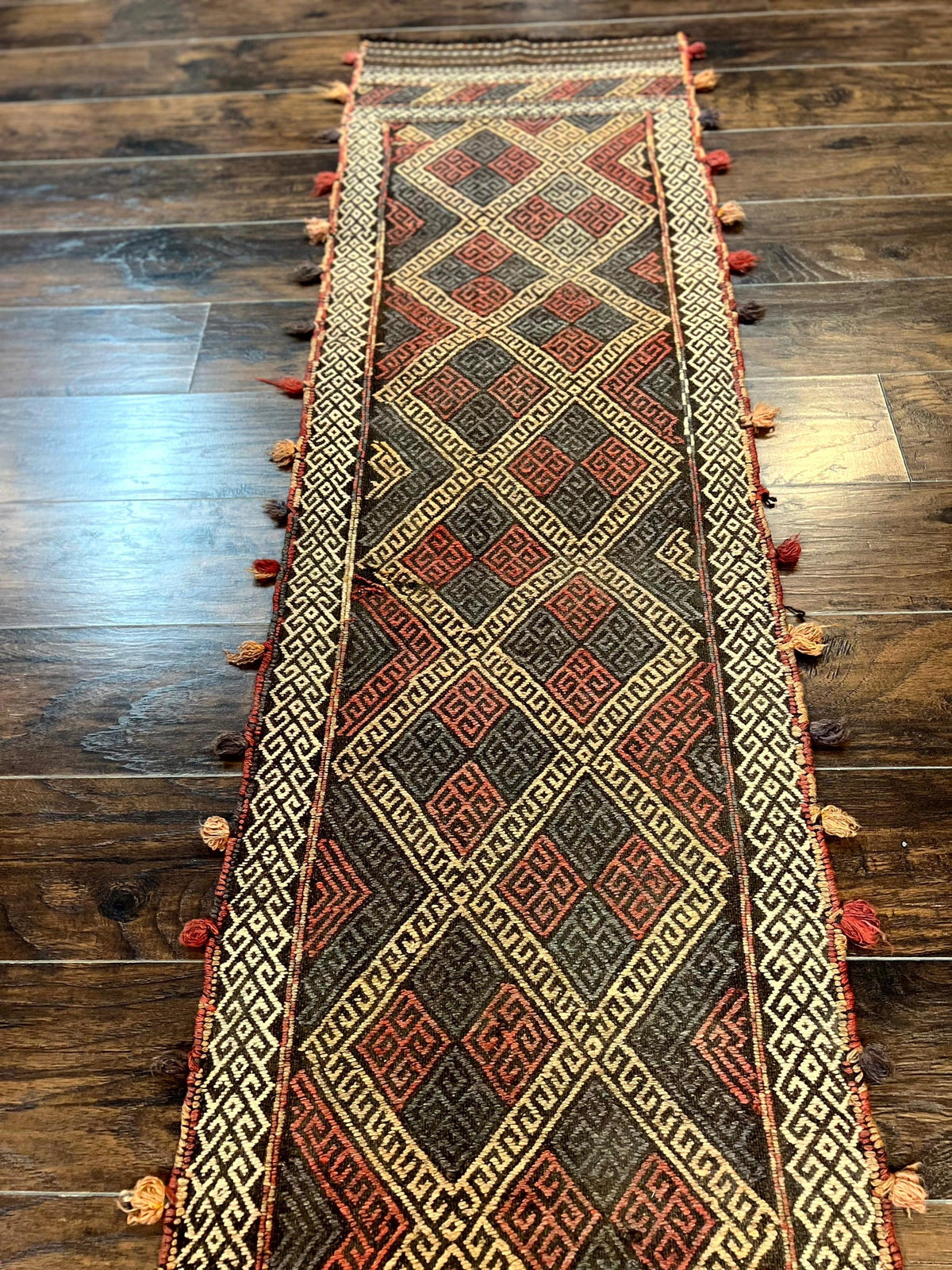 Tribal Runner Rug 2x8, Pakistani Turkoman Runner, Wool Handmade Vintage Rug - Jewel Rugs, view 2