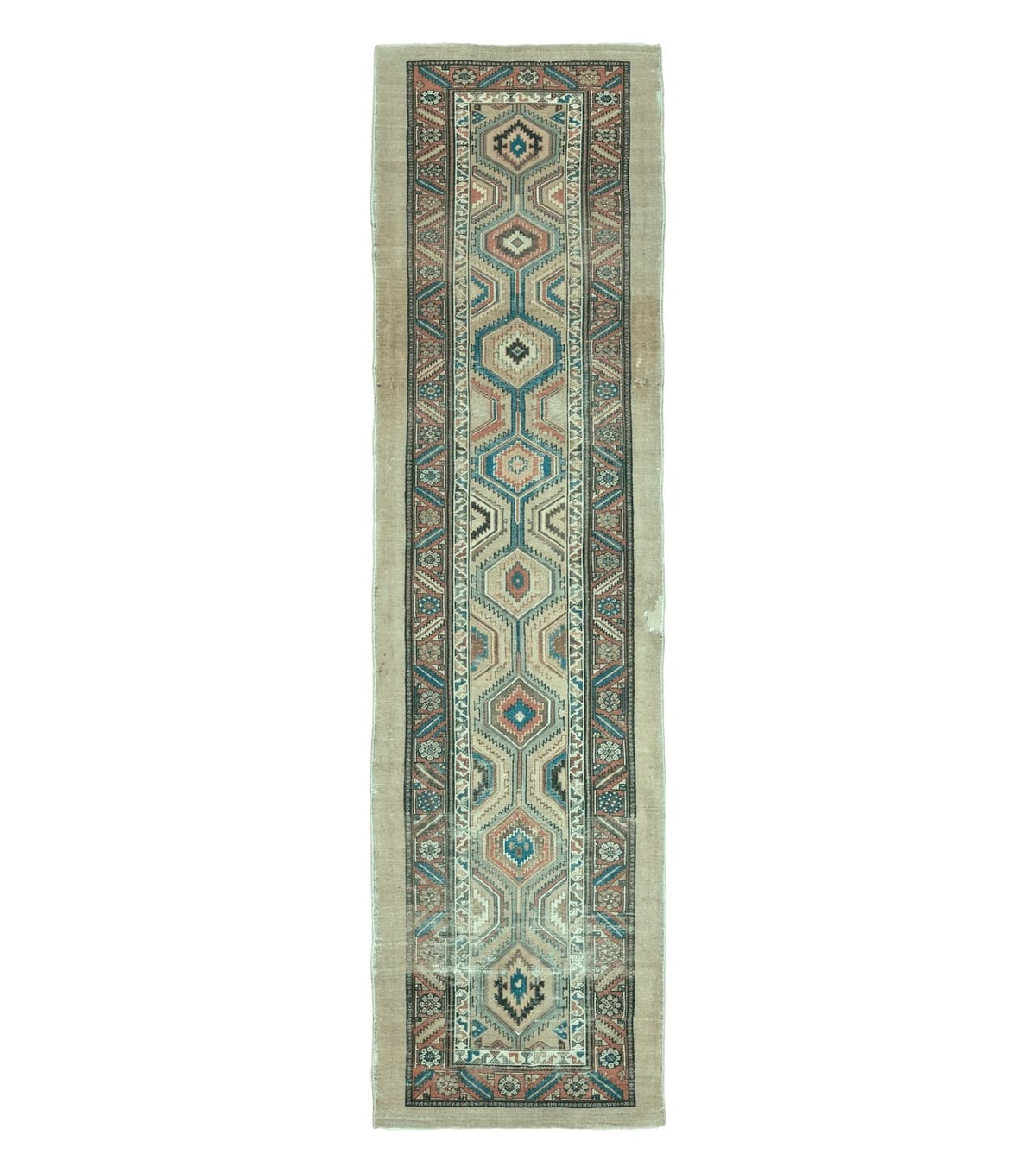 3'4" X 12' Antique Hand Made Turkish Wool Rug Runner Carpet Camel Hair Nice - Jewel Rugs