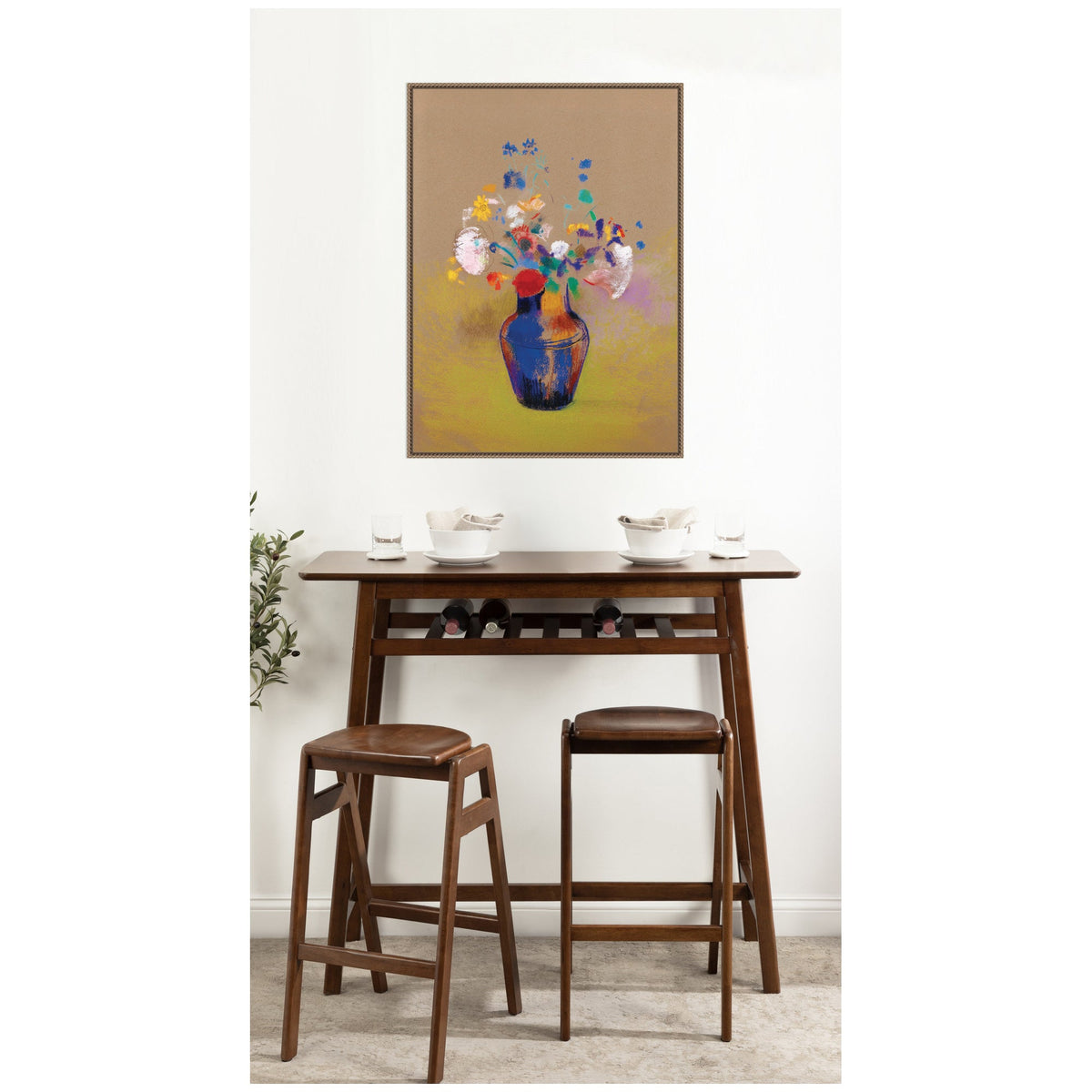Fleurs Sur Fond Gris 1916 Odilon Redon by Nostalgia Prints Framed Canvas Wall Art Print