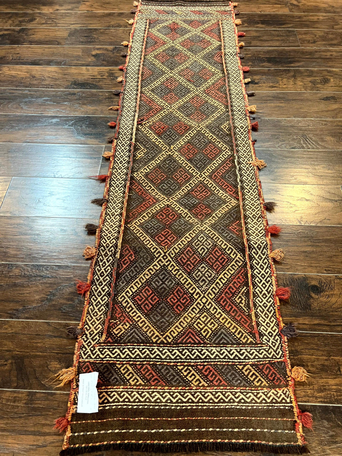 Tribal Runner Rug 2x8, Pakistani Turkoman Runner, Wool Handmade Vintage Rug - Jewel Rugs, view 12