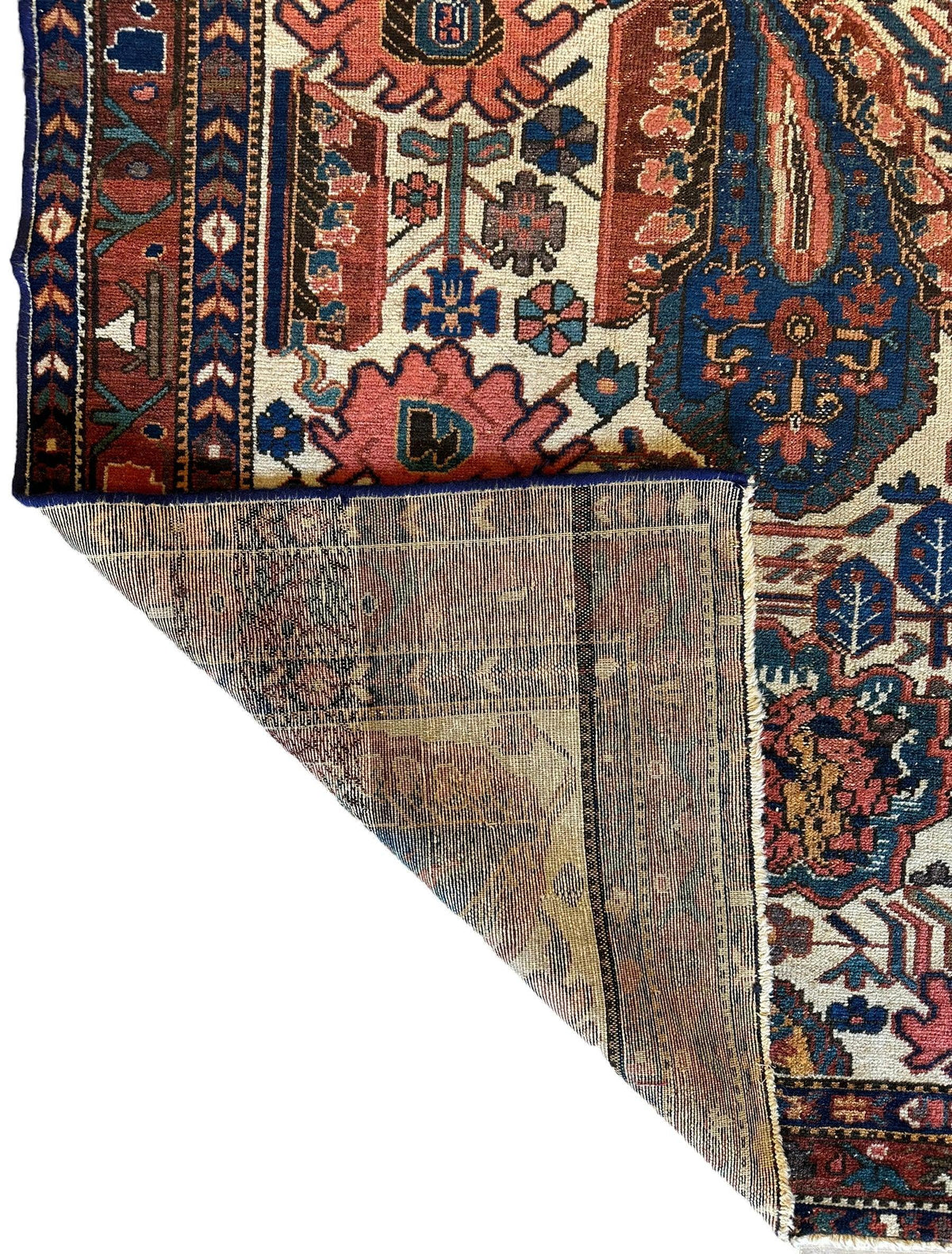 Antique Persian Malayer Rug 5x7 | Ivory, Navy & Red | Hand-Knotted Wool - Rugistan, view 2
