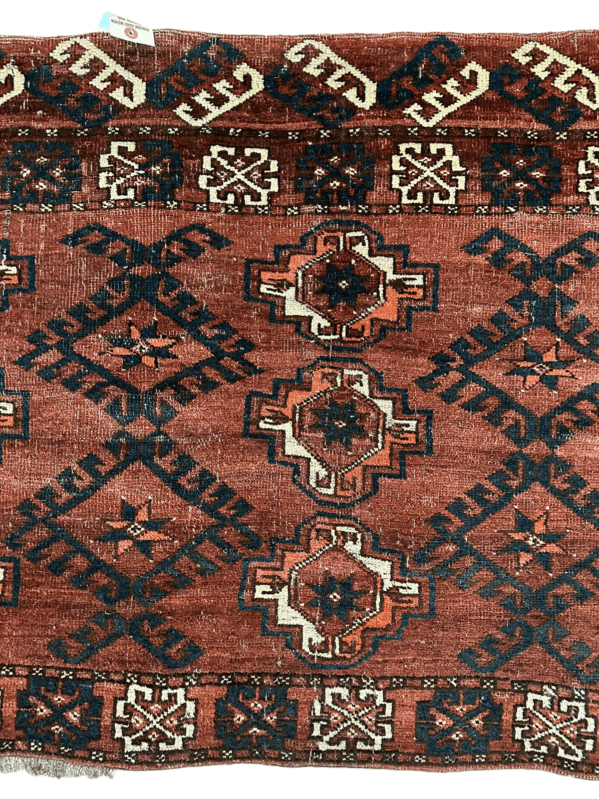 Antique Kizil Ayak Bag Face 3x5 | Rust, Brown & Ivory | Hand-Knotted Wool - Rugistan, view 2