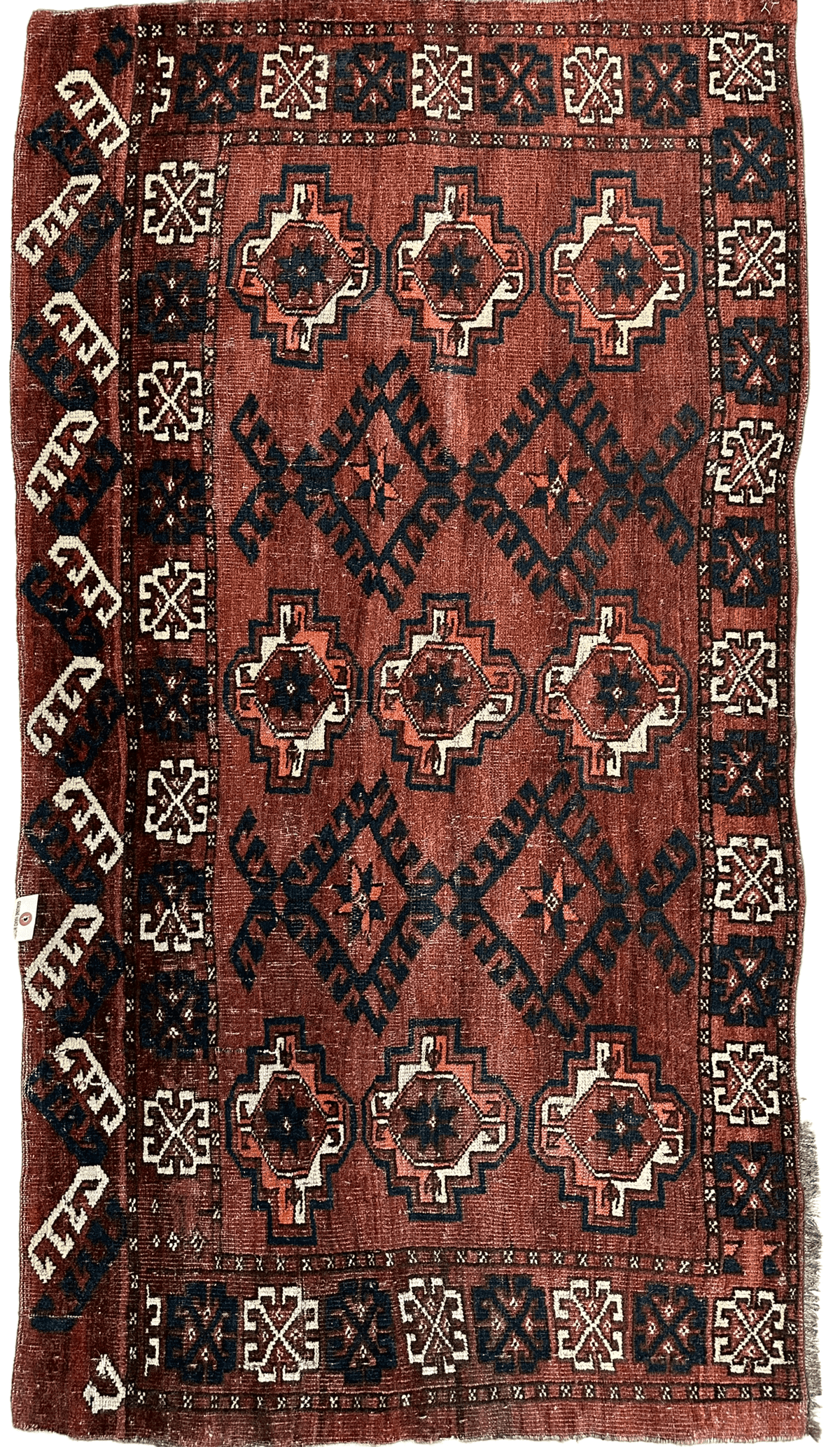 Antique Kizil Ayak Bag Face 3x5 | Rust, Brown & Ivory | Hand-Knotted Wool - Rugistan, view 4