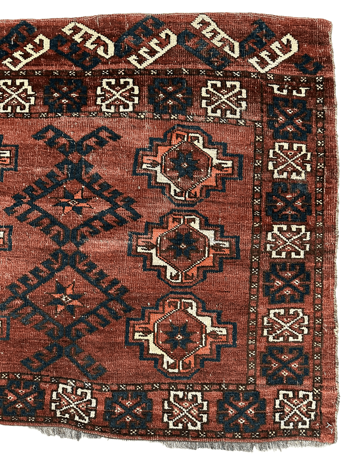 Antique Kizil Ayak Bag Face 3x5 | Rust, Brown & Ivory | Hand-Knotted Wool - Rugistan, view 5