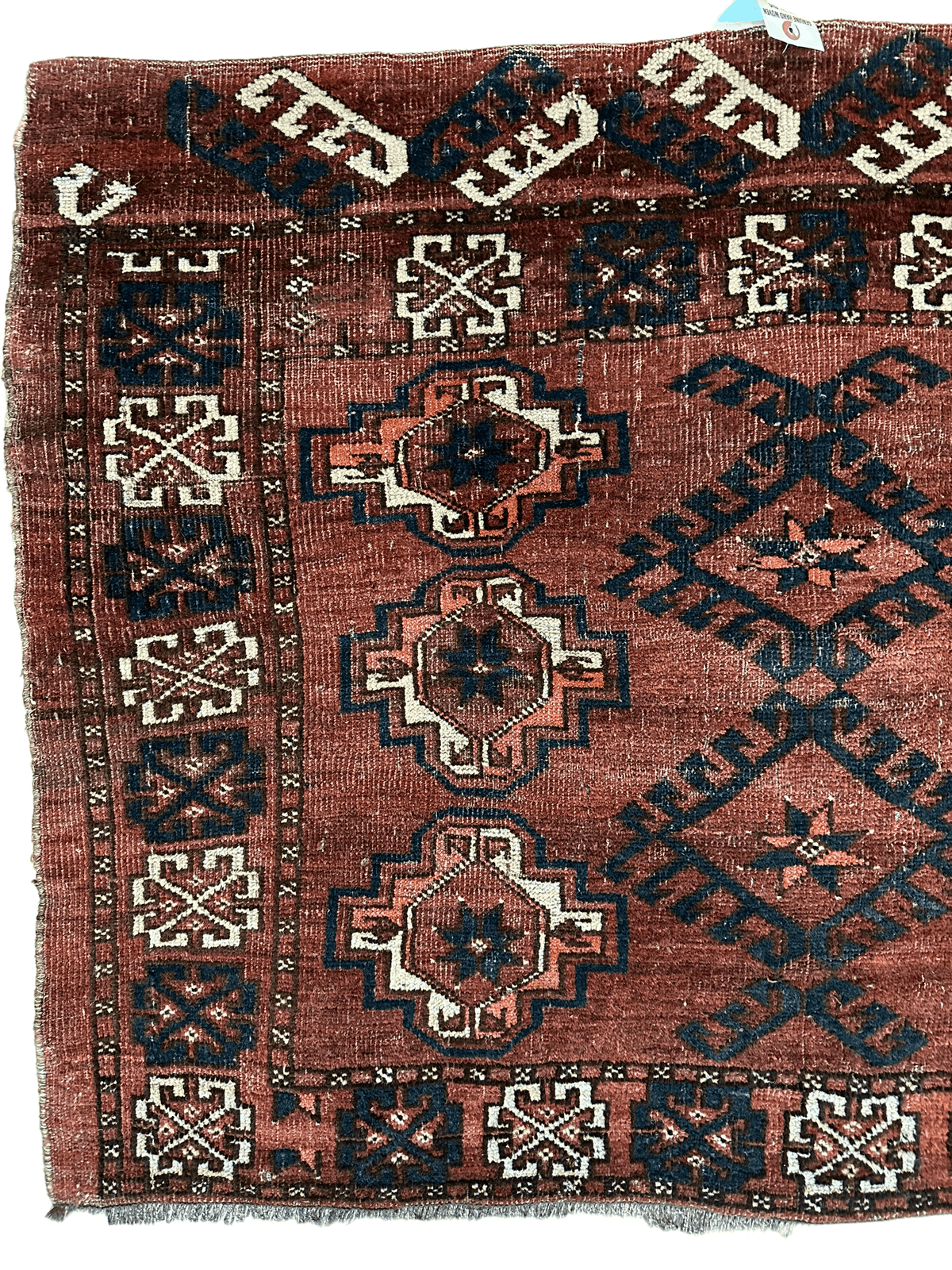 Antique Kizil Ayak Bag Face 3x5 | Rust, Brown & Ivory | Hand-Knotted Wool - Rugistan, view 6
